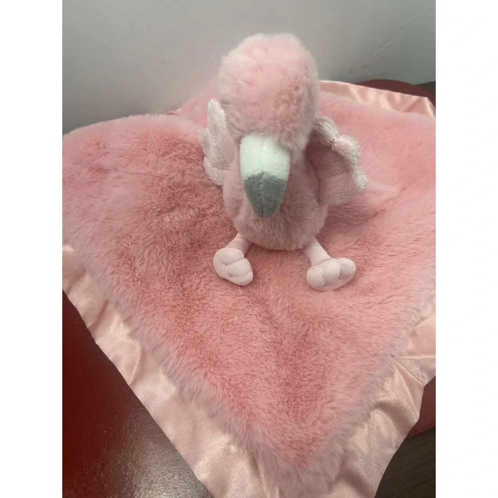 Cloud Island Pink Flamingo Lovey Soft‎ Security Blanket Satin Trim Plush Toy